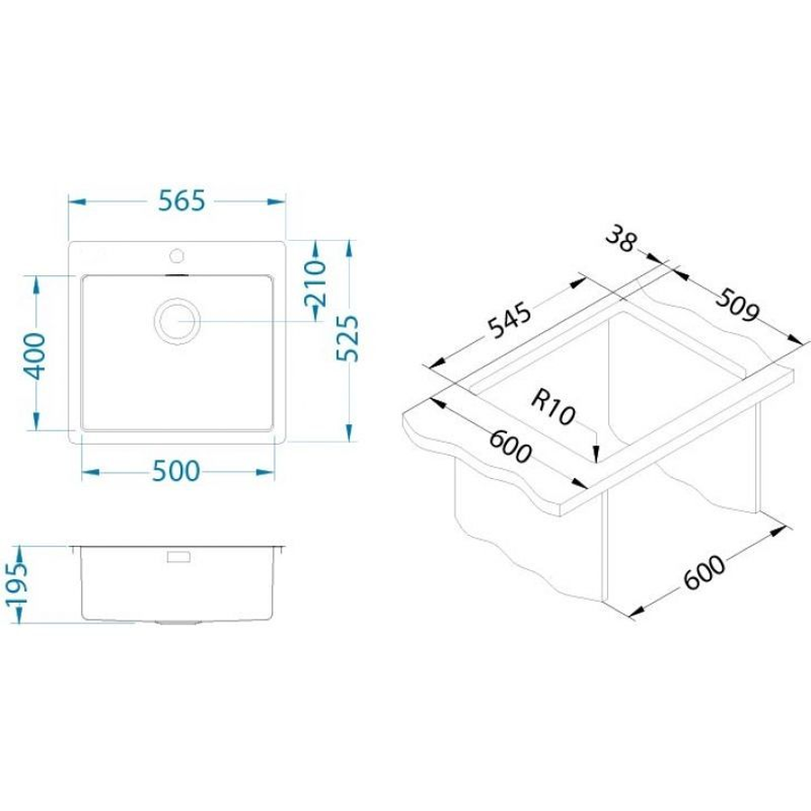 Sudoper Alveus PURE QC 70 F/S grt antracit 1149635
