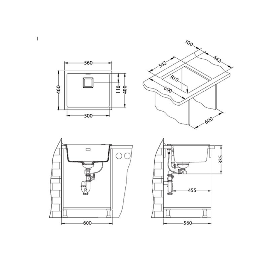 Sudoper Alveus QUADRIX 50 I/U