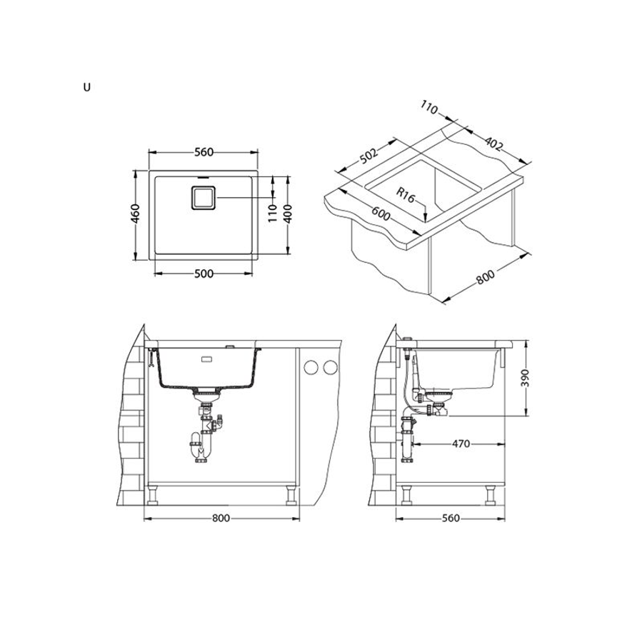 Sudoper Alveus QUADRIX 50 I/U