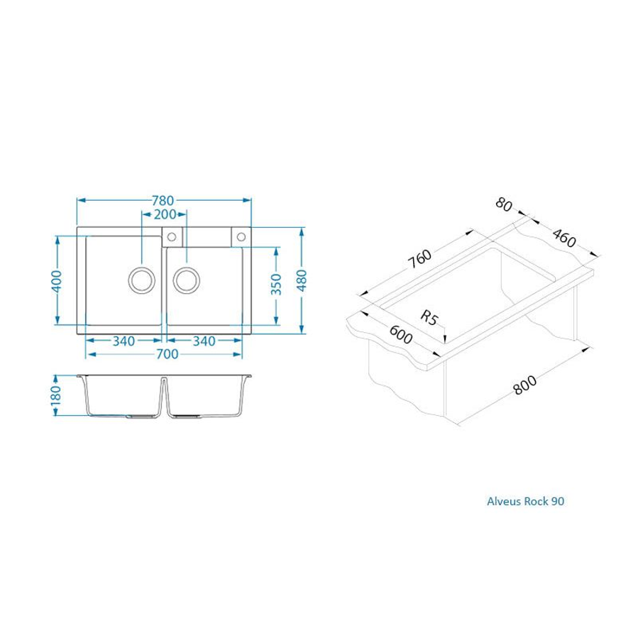 Sudoper Alveus ROCK 90 I
