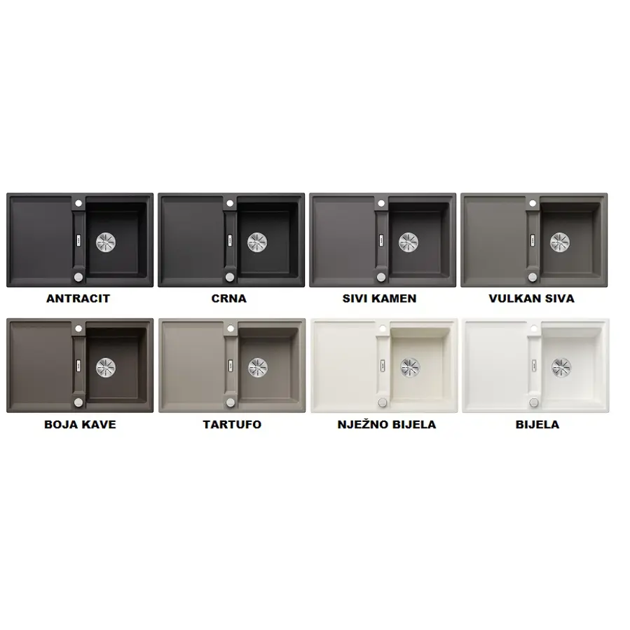 Sudoper Blanco Adira 45S-F crni InFino s dalj. pri. 527593