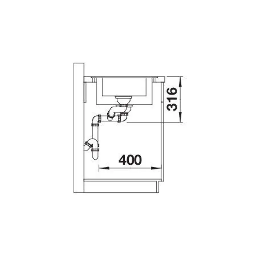 Sudoper Blanco Adira 6S-F crni InFino s dalj. pri. 527609
