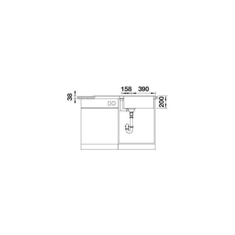 Sudoper Blanco Adira XL 6S crni InFino s dalj. pri. 527617