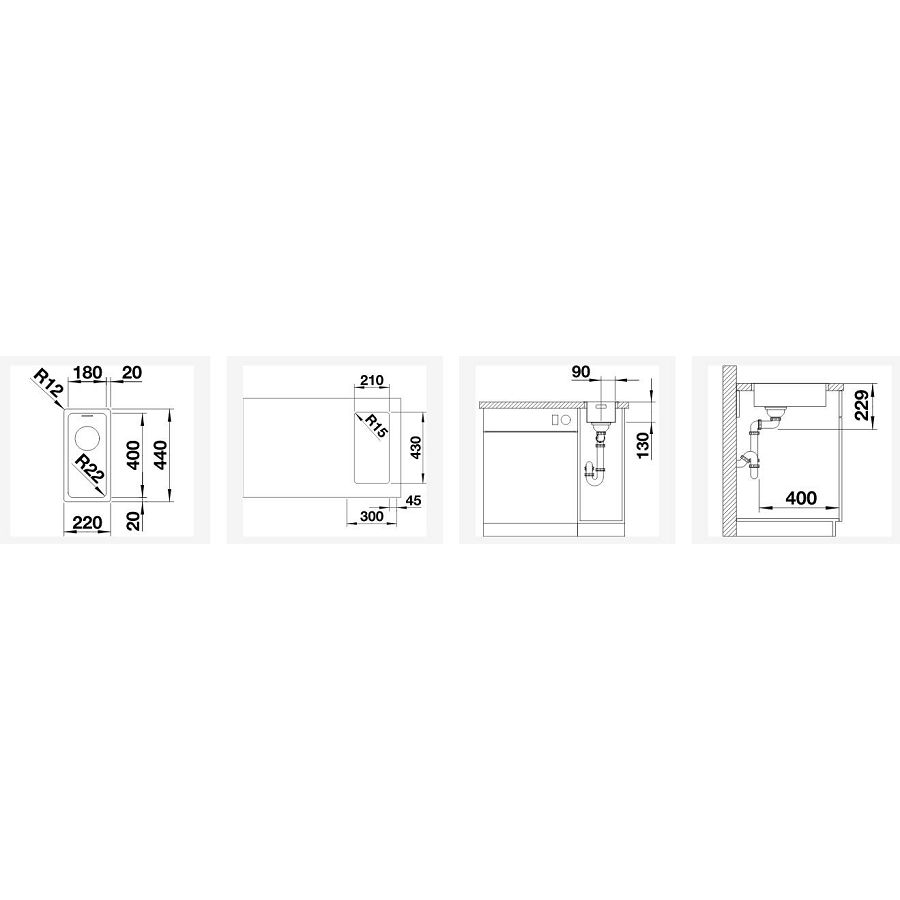Sudoper Blanco Andano 180-IF InFino bez dalj. 522951