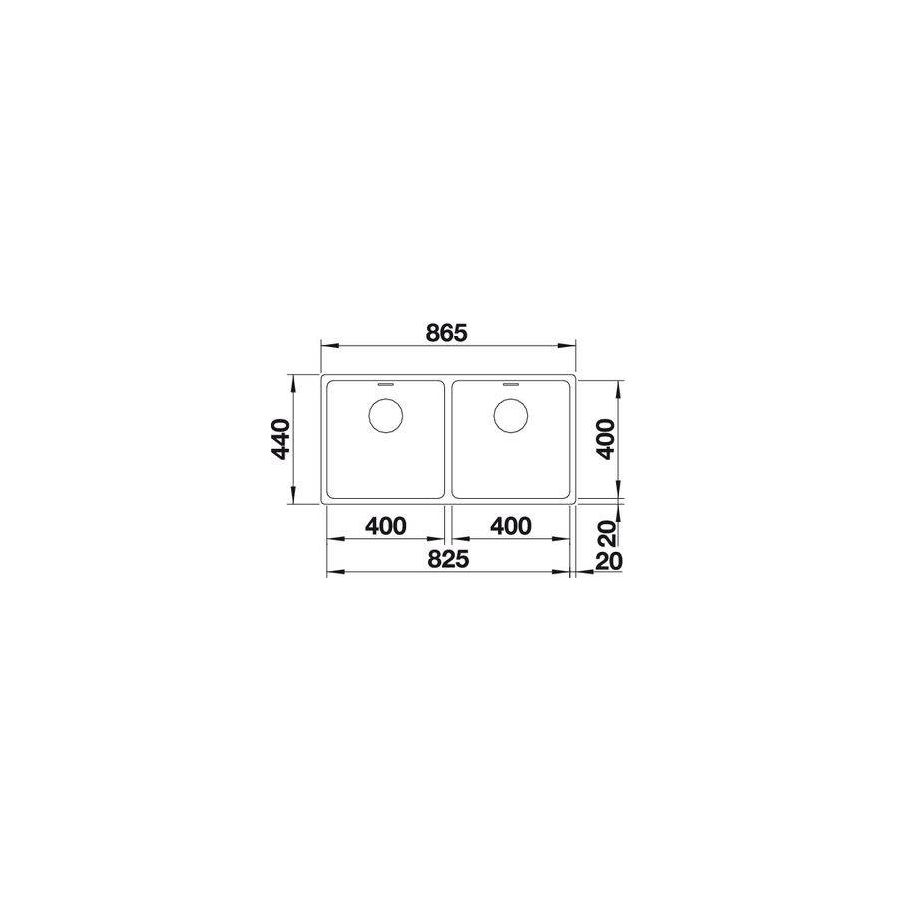 Sudoper Blanco Andano 400/400U InFino bez.dalj. 522987