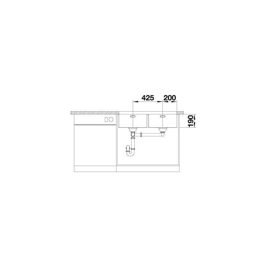 Sudoper Blanco Andano 400/400U InFino bez.dalj. 522987