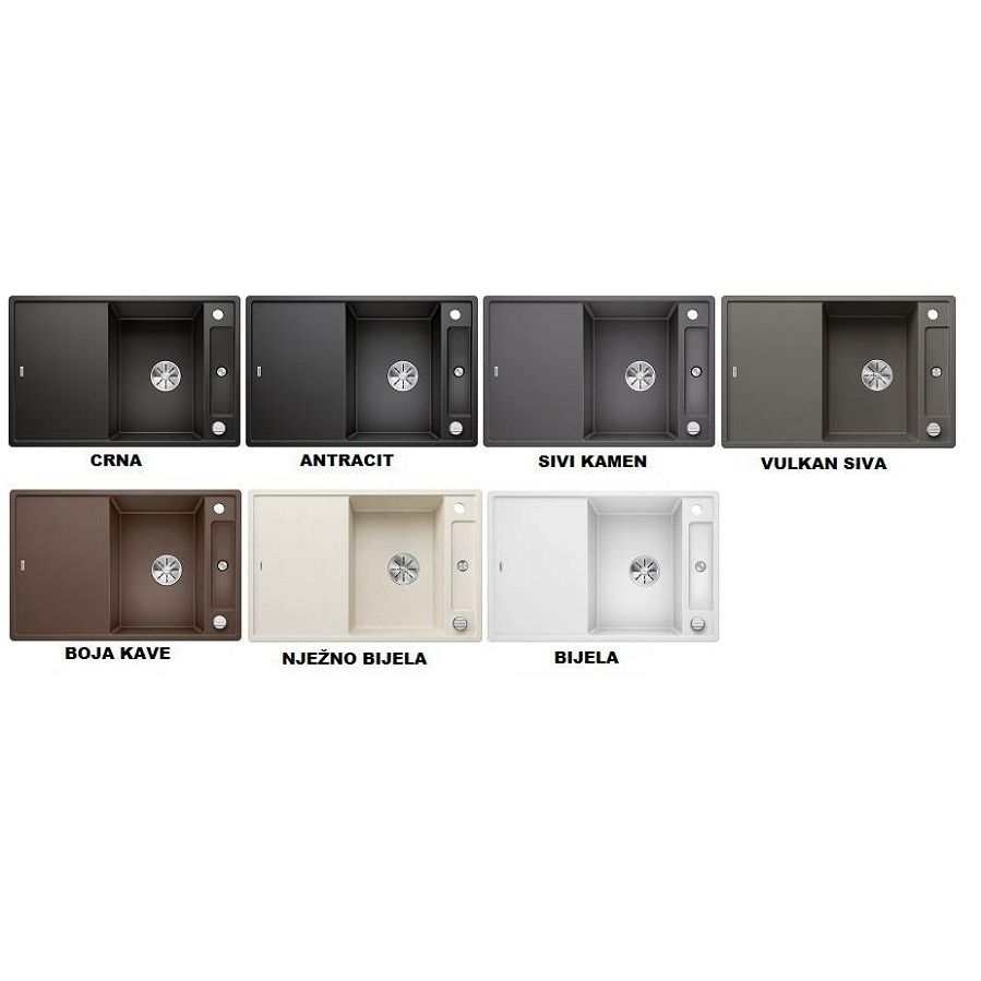 Sudoper Blanco Axia III 45S-F InFino s dalj, daska staklo