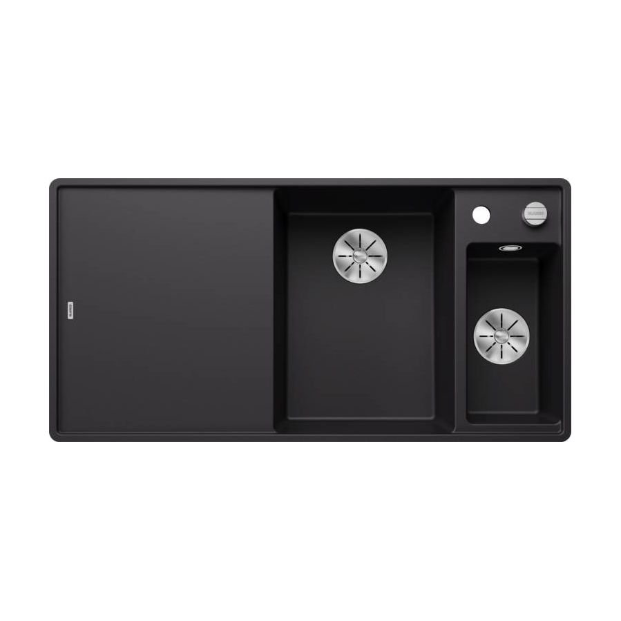 Sudoper Blanco Axia III 6S-F crna, daska staklo, bazen desno s dalj. 525855