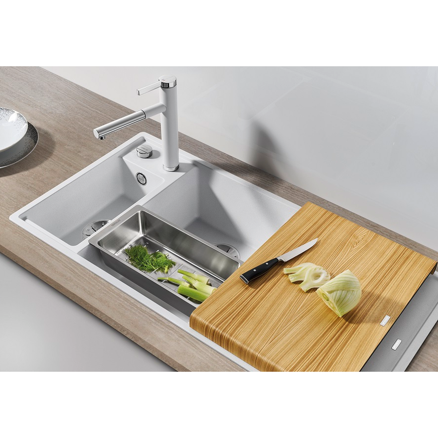 Sudoper Blanco Axia III 6S lijevi In-Fino daska drvo + pribor 525849