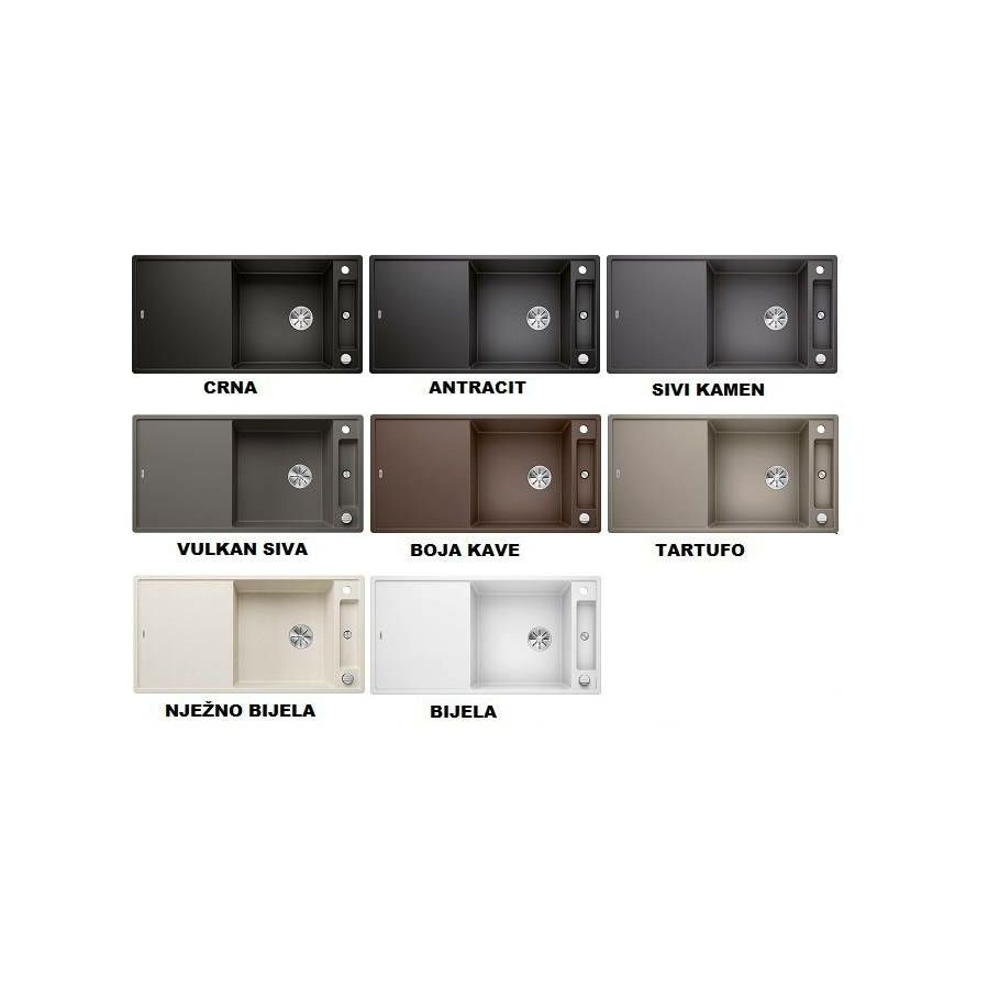 Sudoper Blanco Axia III XL 6S Silgranit, daska staklo, s dalj.