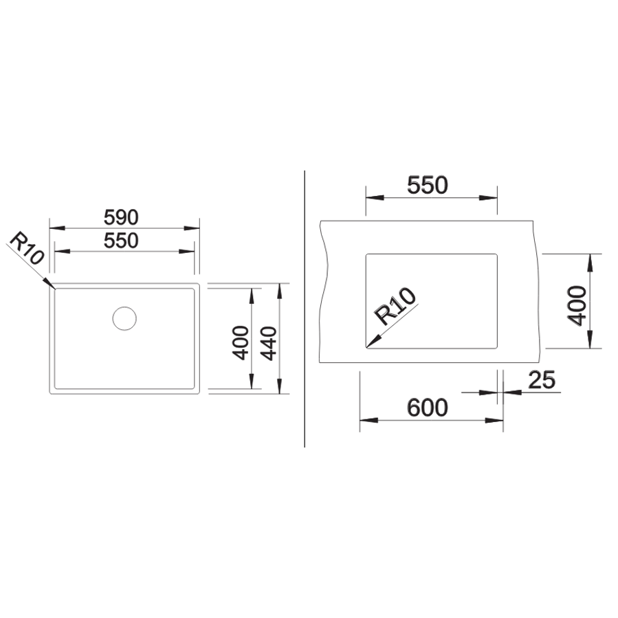 Sudoper Blanco Claron 550-U InFino 18/10 bez dalj. 521579