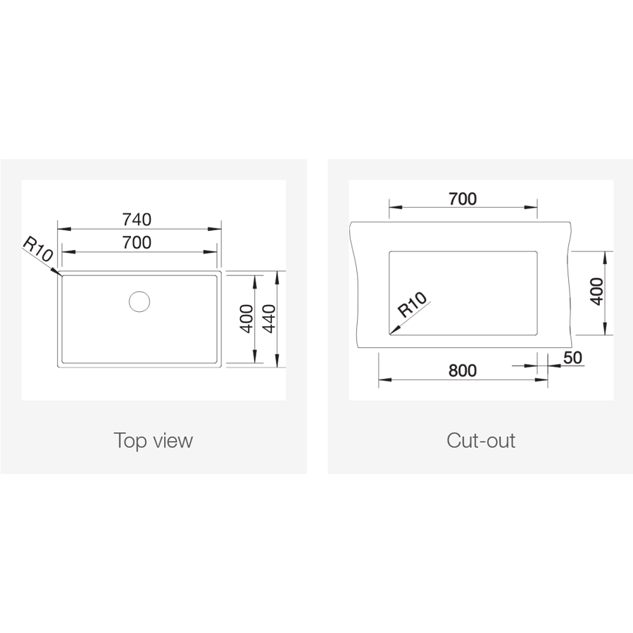Sudoper Blanco Claron 700-U InFino inox 18/10 bez dalj. 521581