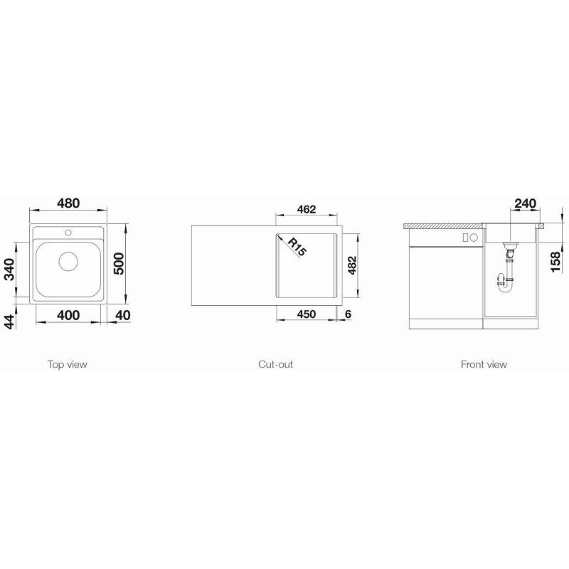 Sudoper Blanco Dana 45 inox 18/10 525322