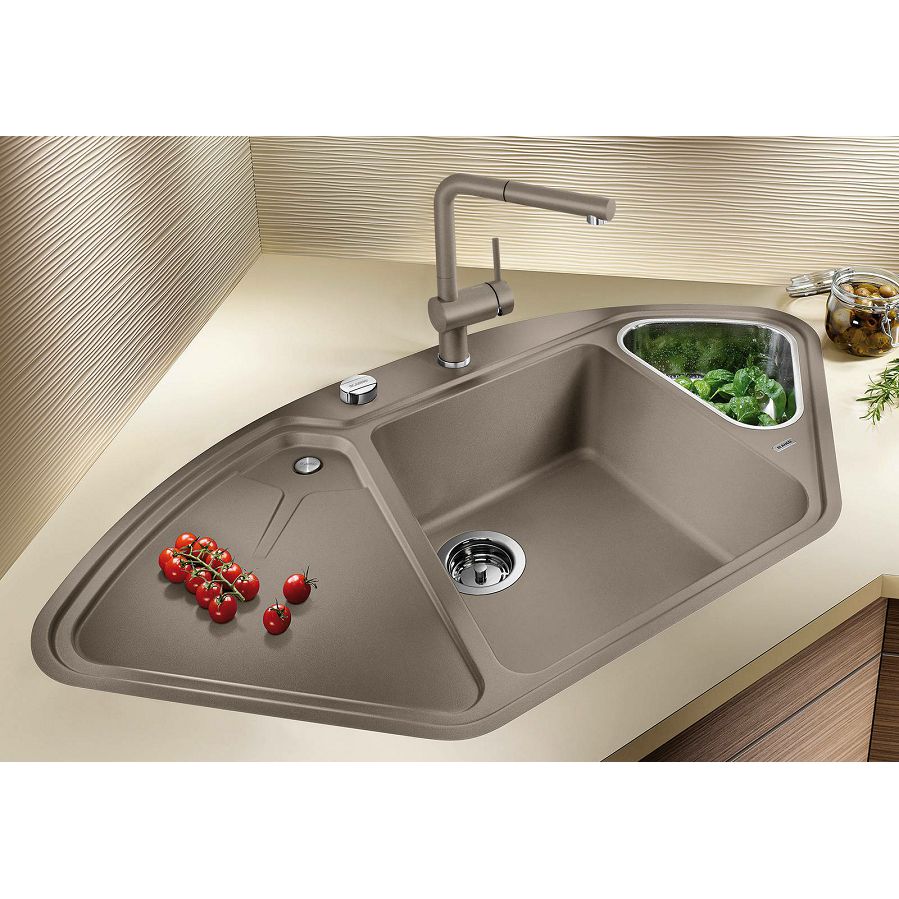 Sudoper Blanco Delta II-F crni, pribor 18/10, s dalj. 525868