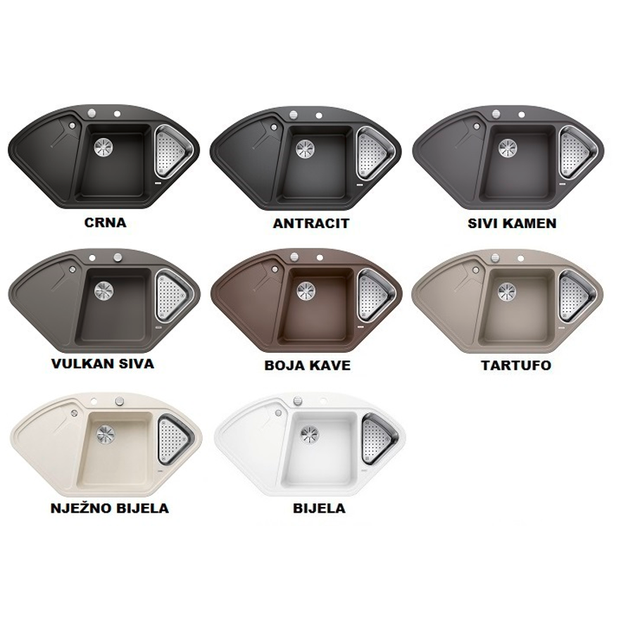 Sudoper Blanco Delta II Silgranit, pribor, s dalj.