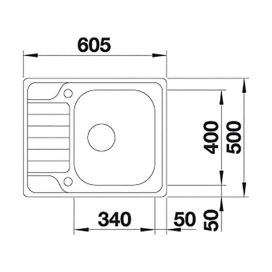 Sudoper Blanco Dinas 45S MINI inox bez.dalj. 525122