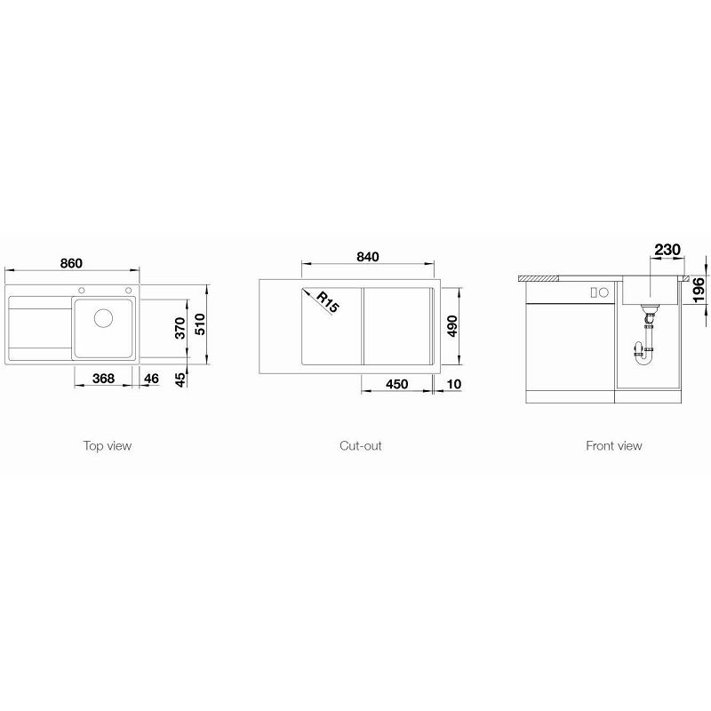 Sudoper Blanco Divon II 45S-IF InFino, 18/10, s dalj.