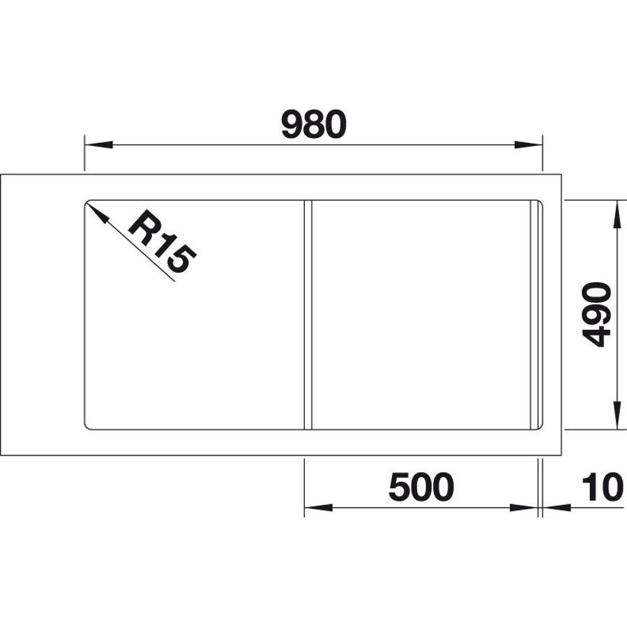 Sudoper Blanco Divon II 5S-IF inox InFino lijevi s dalj. 521659