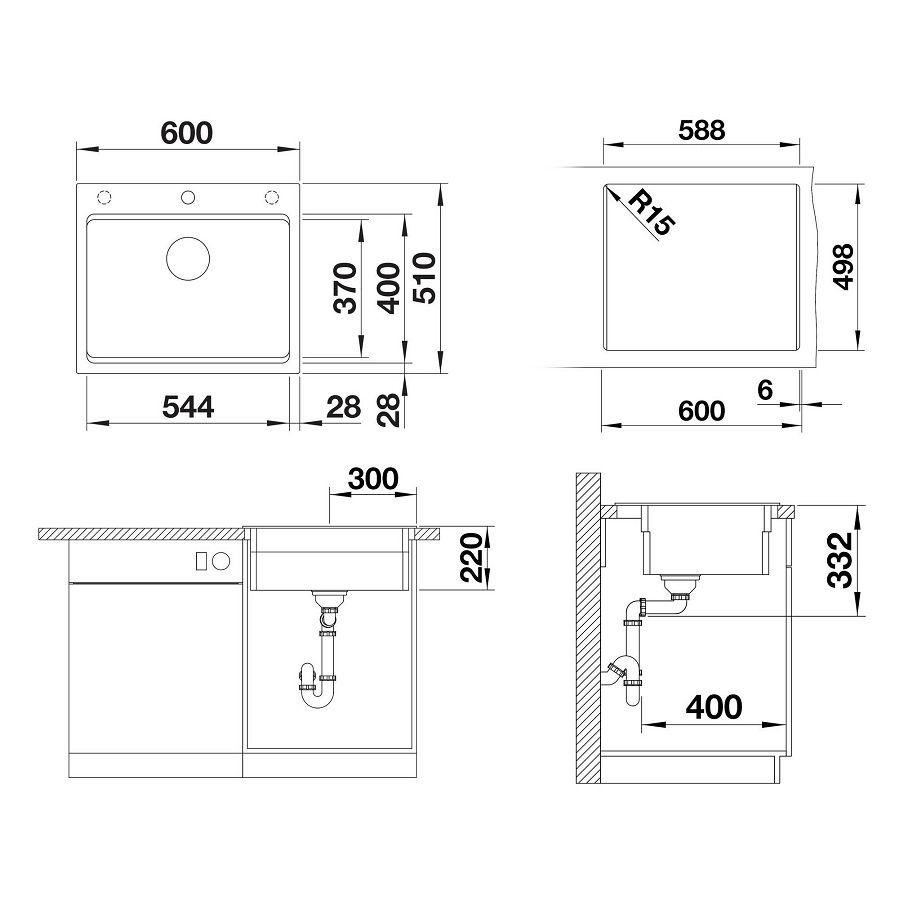 Sudoper Blanco Etagon 6 antracit bez InFino seta 527749