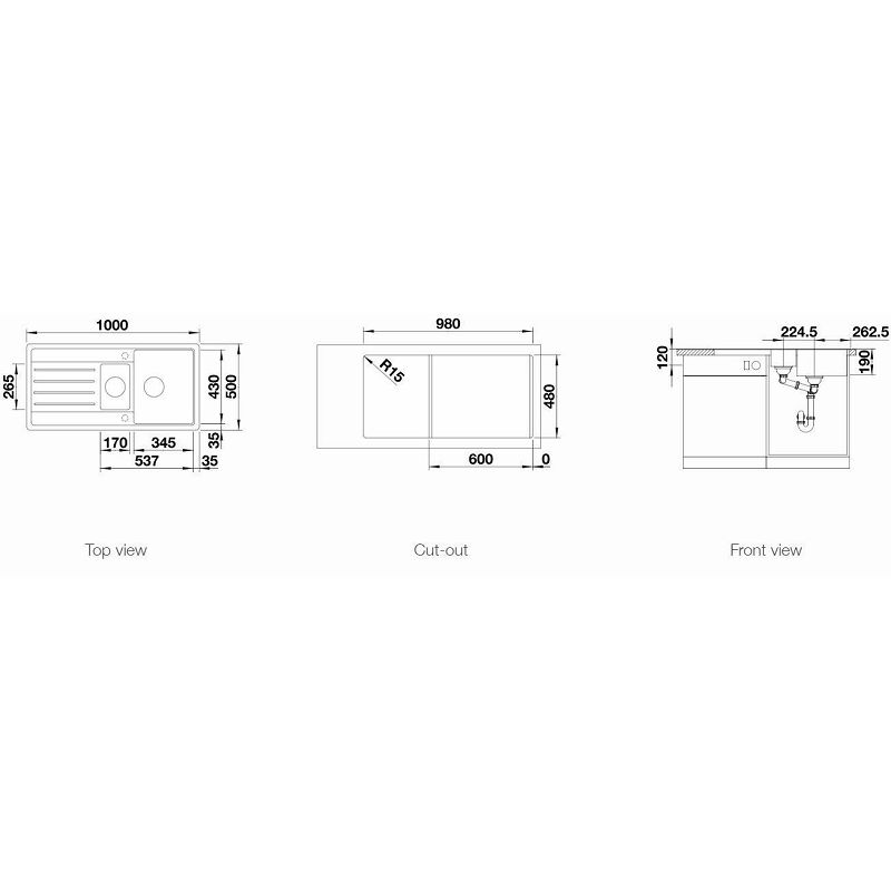 Sudoper Blanco Legra 6S Silgranit bez dalj.