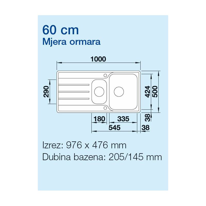Sudoper Blanco Lemis 6S-IF sa dalj. 523033