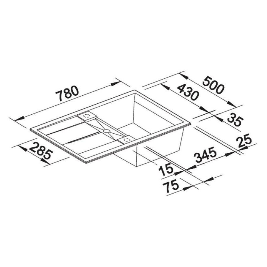 Sudoper Blanco Metra 45S Compact bez dalj. 519561