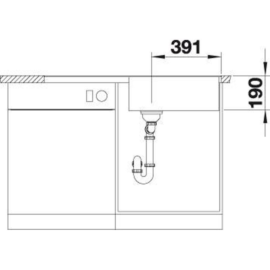 Sudoper Blanco Metra XL 6S crni bez dalj. 525930