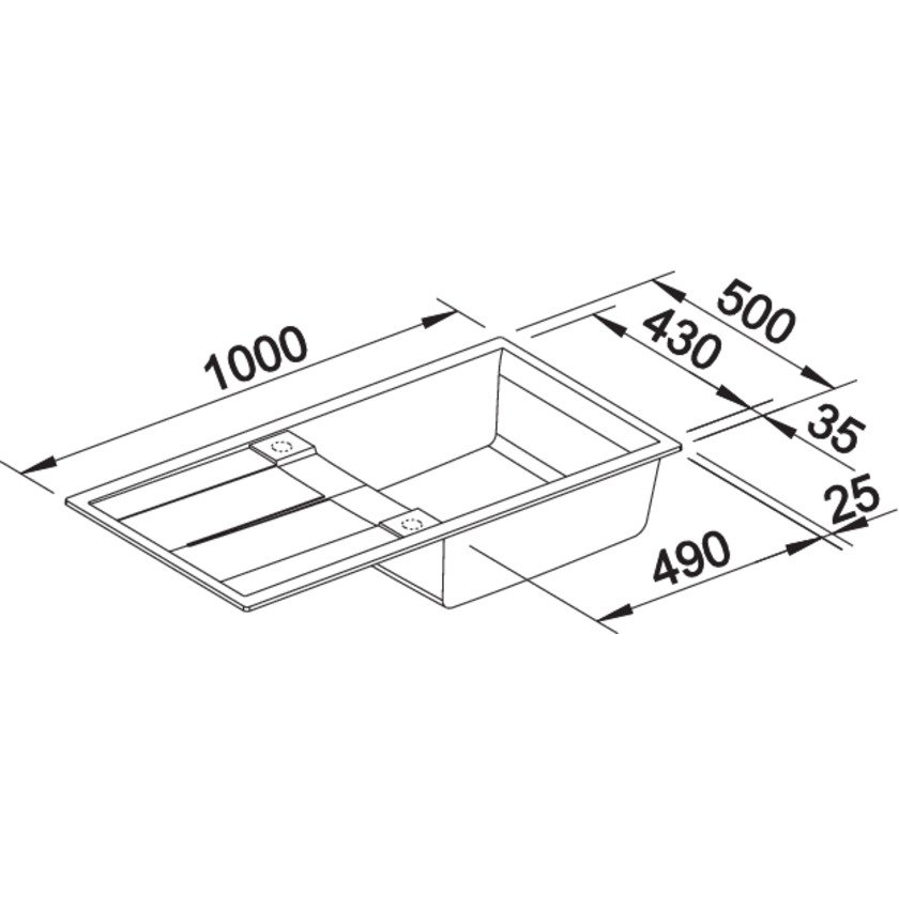 Sudoper Blanco Metra XL 6S crni bez dalj. 525930