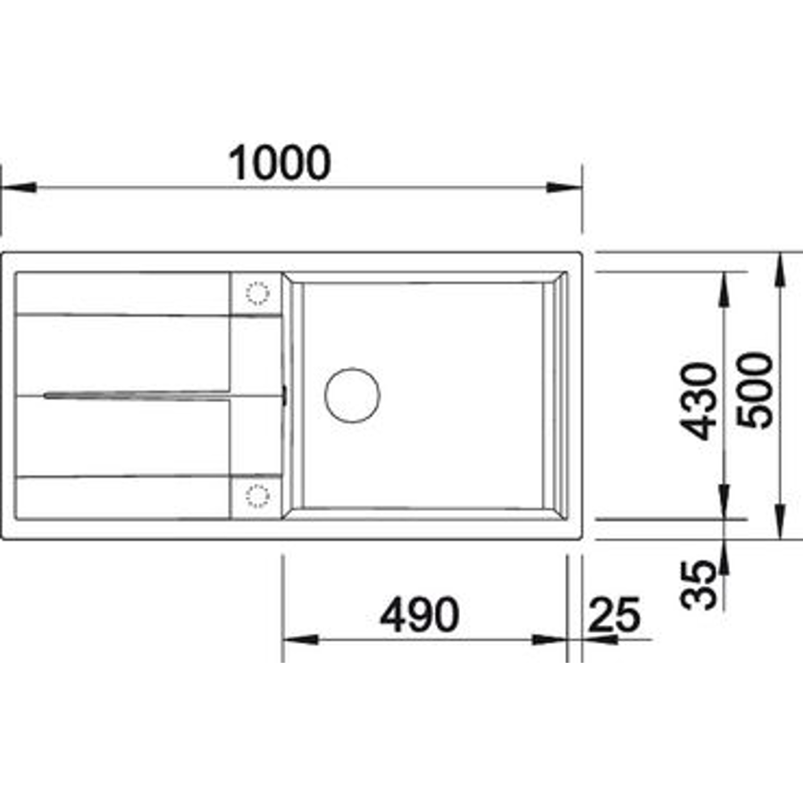 Sudoper Blanco Metra XL 6S crni bez dalj. 525930