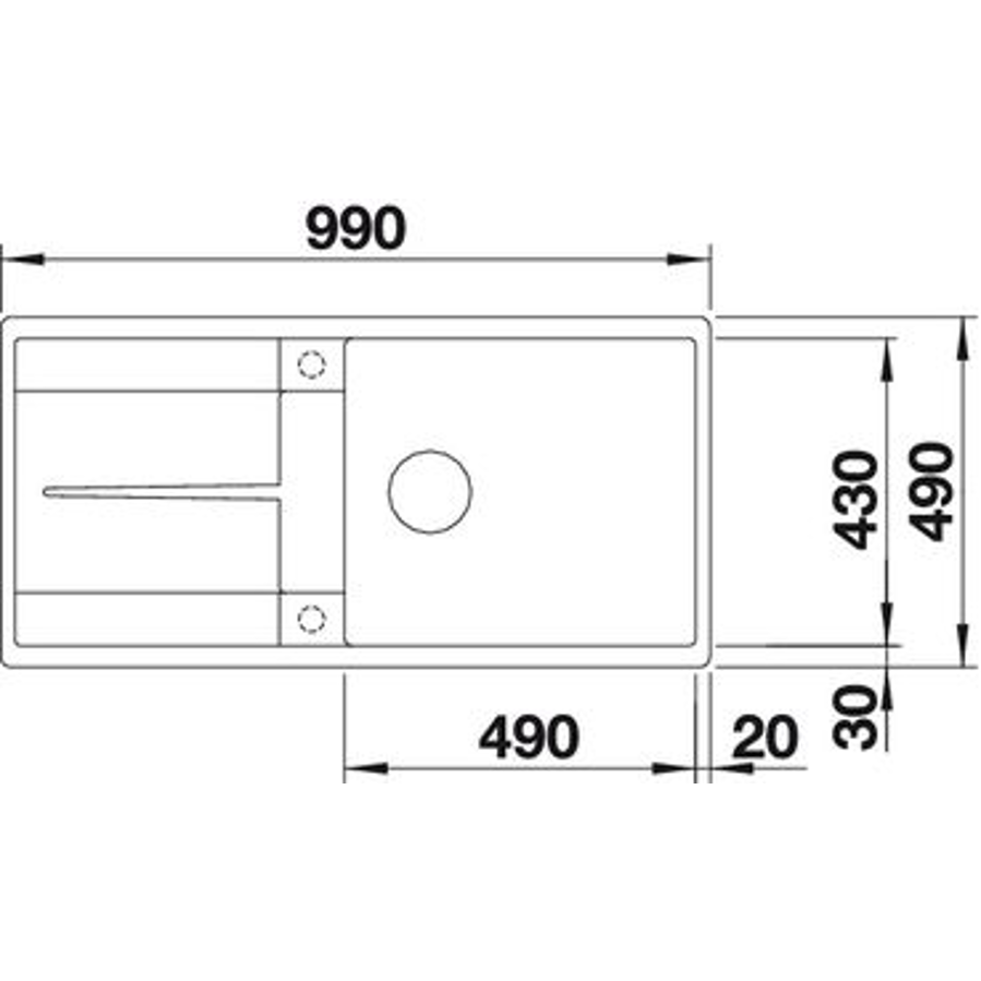 Sudoper Blanco Metra XL 6S-F antracit s dalj. 519150