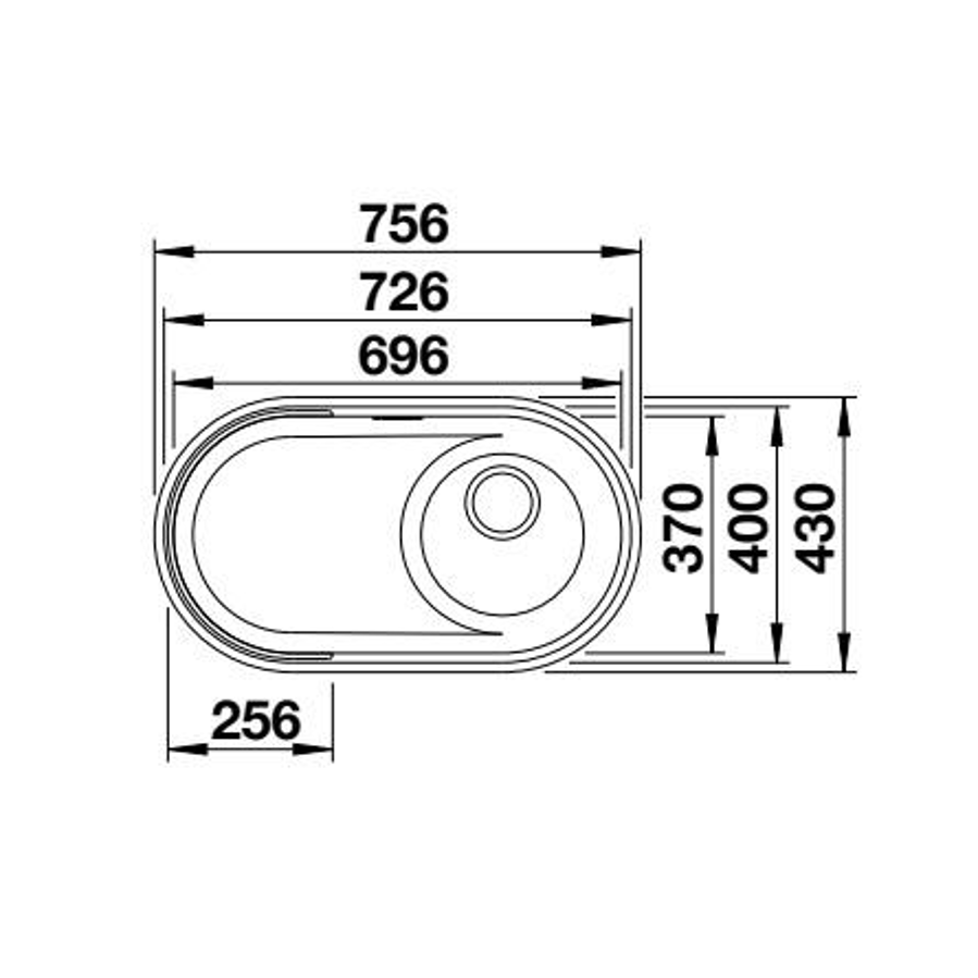 Sudoper Blanco Oovalon 700-IF InFino CapFlow bez sifona 527991