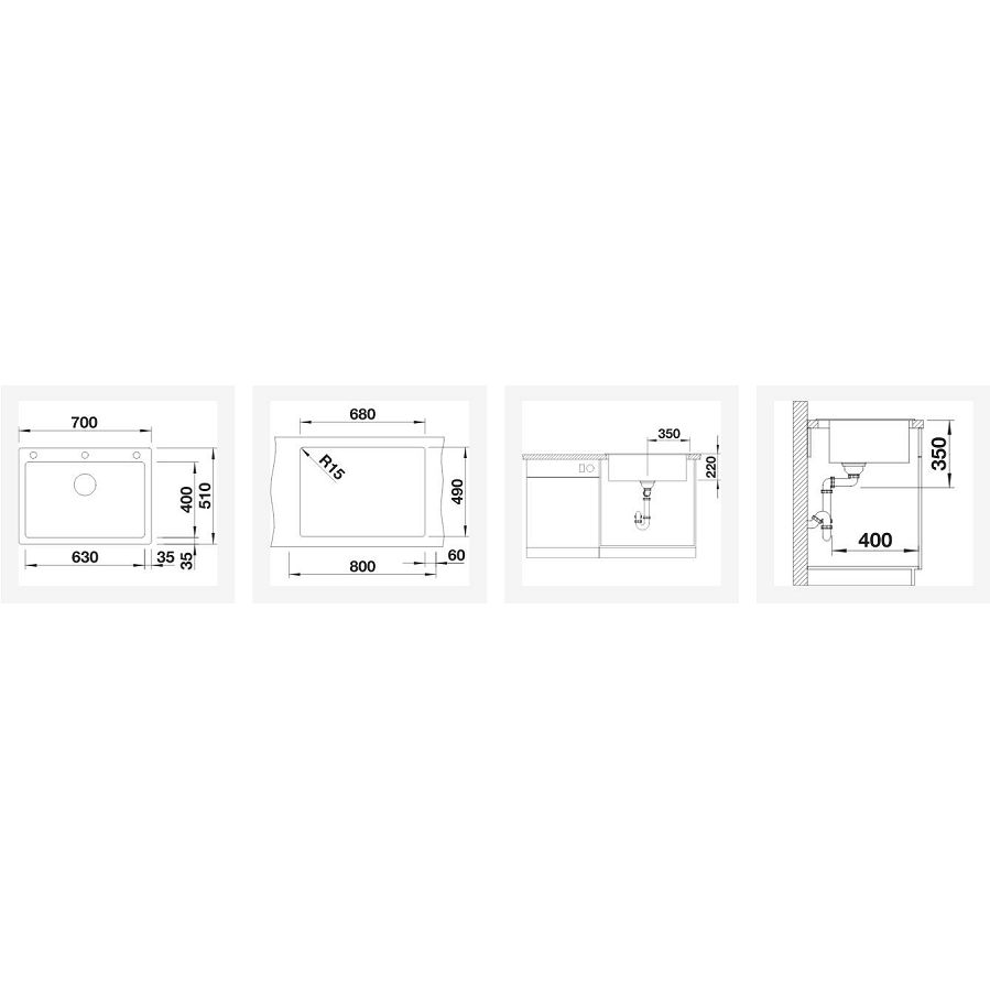 Sudoper Blanco Pleon 8 antracit bez InFino seta 527781