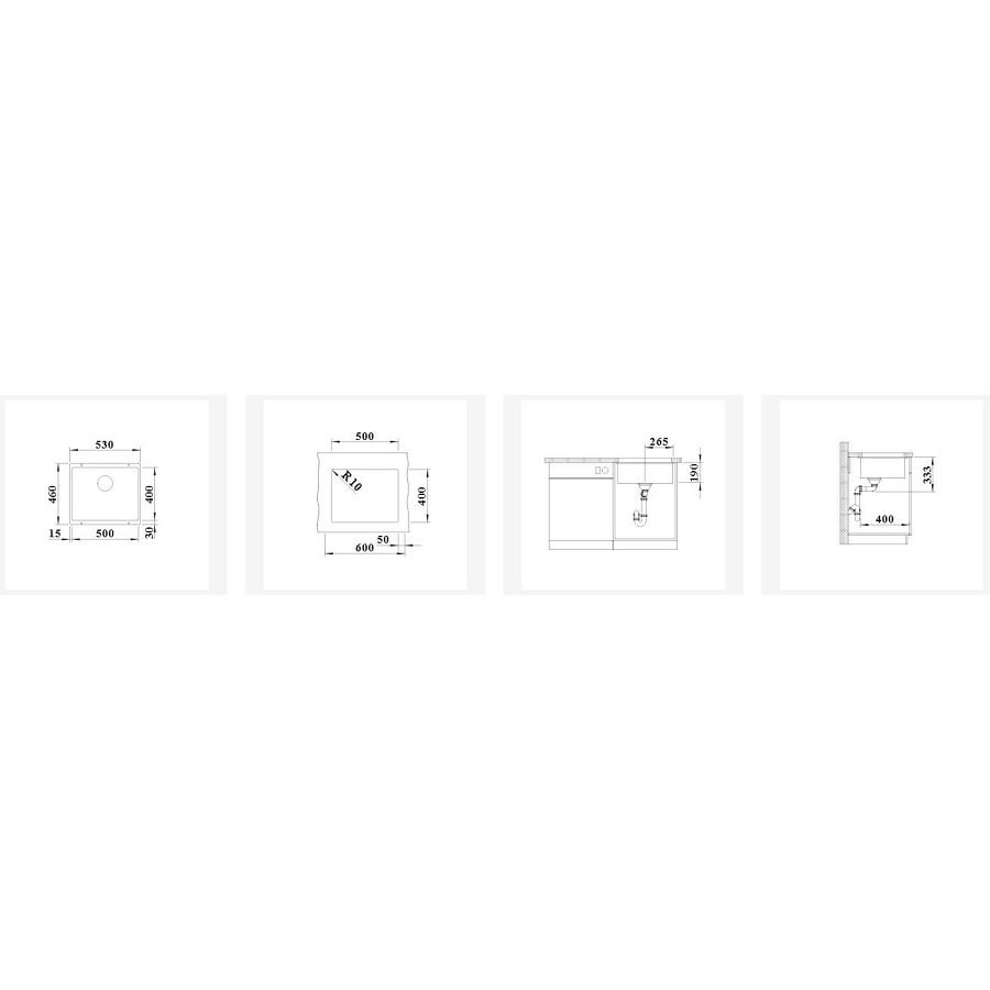 Sudoper Blanco Rotan 500-U bez dalj.