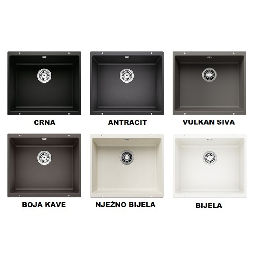 Sudoper Blanco Rotan 500-U crni bez dalj. 526098