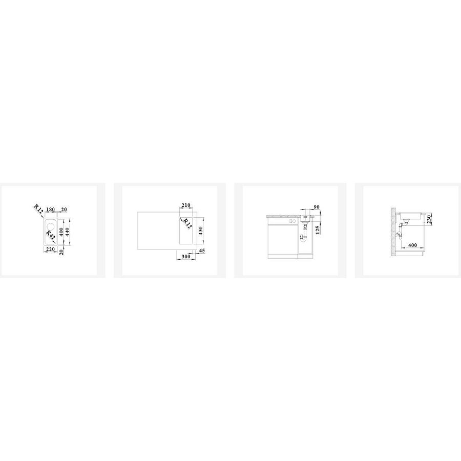 Sudoper Blanco Solis 180-IF bez dalj. 526114