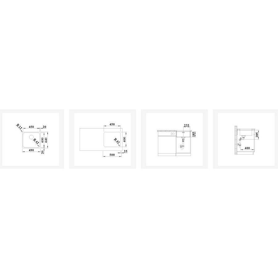 Sudoper Blanco Solis 450-U bez dalj. 526120