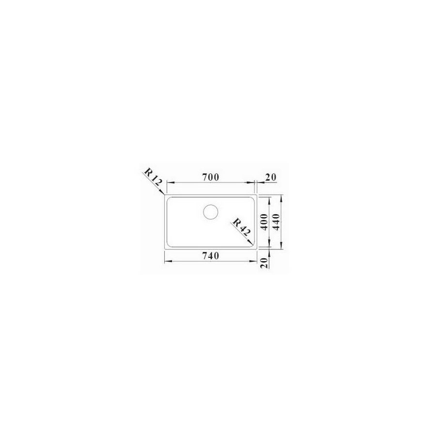 Sudoper Blanco Solis 700-U bez dalj. 526125