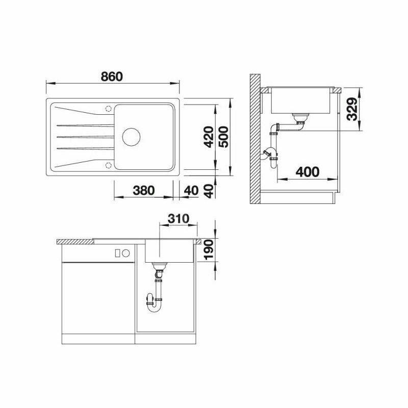 Sudoper Blanco Sona 5S Silgranit bez dalj.