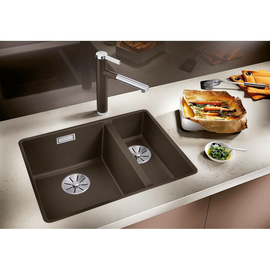 Sudoper Blanco Subline 340/160-F crni InFino veliki bazen lijevo bez dalj 525984