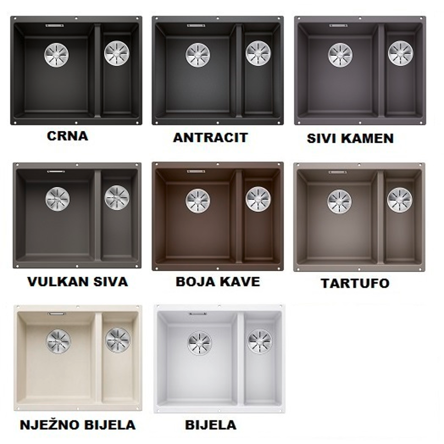 Sudoper Blanco Subline 340/160-U lijevi bazen bez dalj.