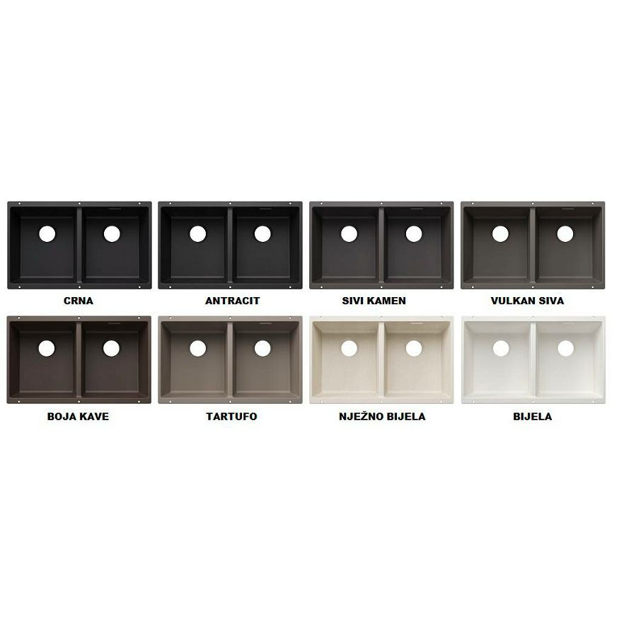 Sudoper Blanco Subline 350/350-U antracit bez InFino seta gl. bazen lij. 527829