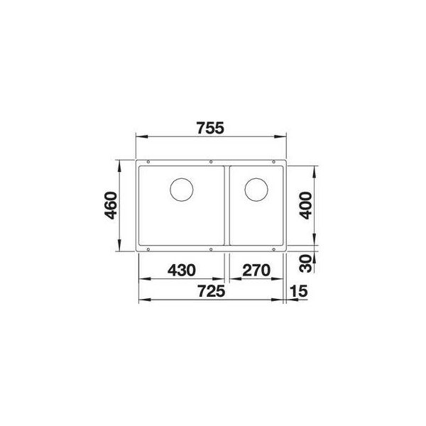 Sudoper Blanco Subline 430/270-U Silgranit InFino bez dalj.