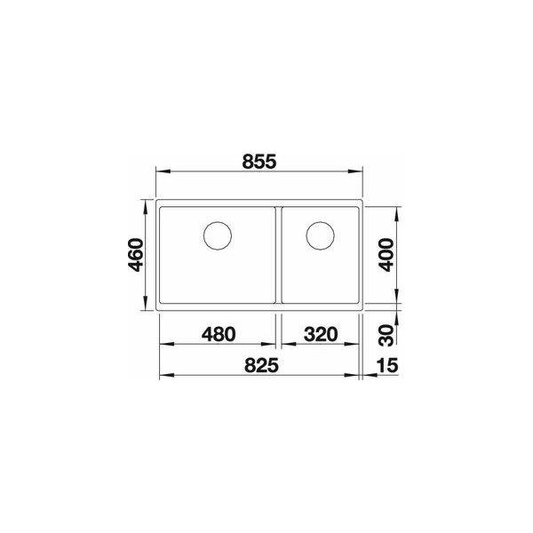 Sudoper Blanco Subline 480/320-U Silgranit bez dalj.