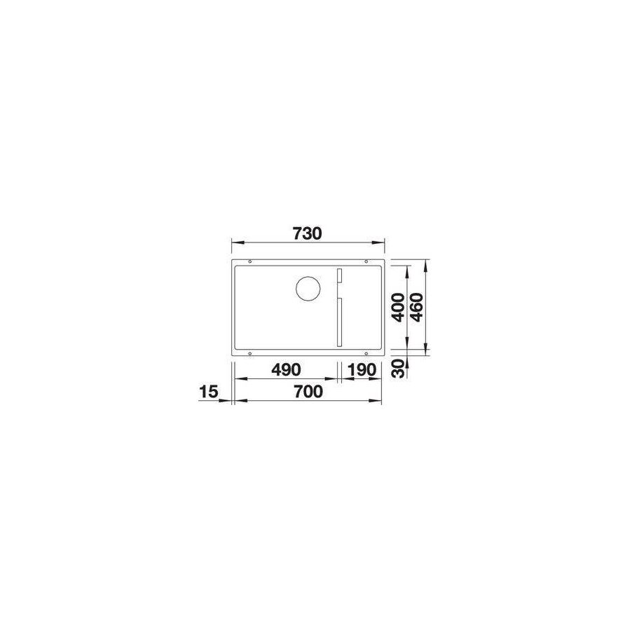 Sudoper Blanco Subline 700-U Level InFino bez dalj. + pribor 523452