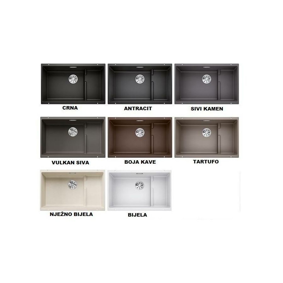 Sudoper Blanco Subline 700-U Level InFino bez dalj. + pribor 523452