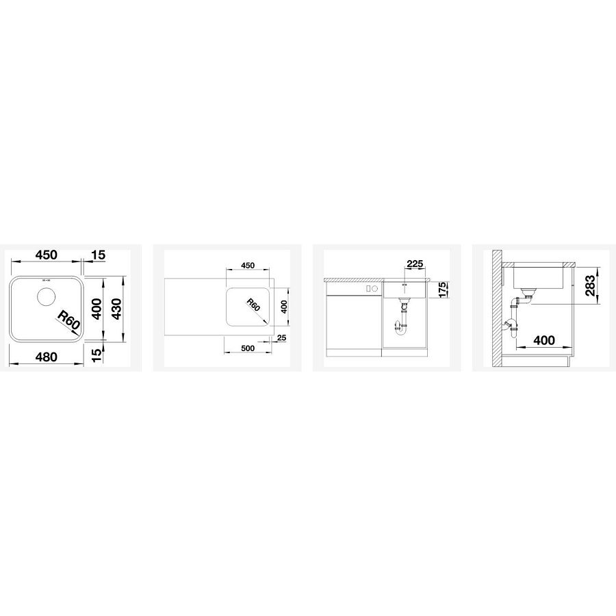 Sudoper Blanco Supra 450-U bez dalj. 518203