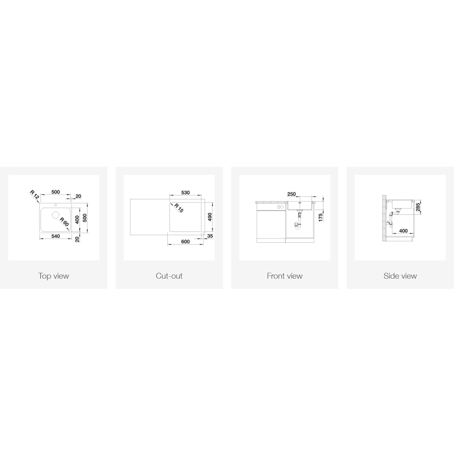 Sudoper Blanco Supra 500-IF/A R12 bez dalj. 526354