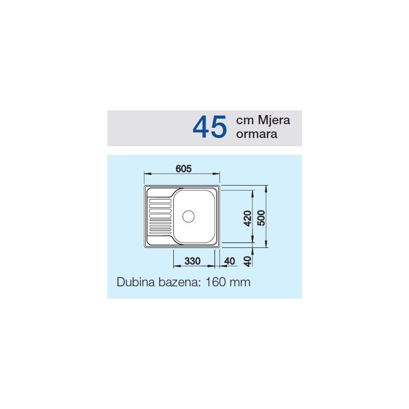 Sudoper BLANCO TIPO 45S Mini
