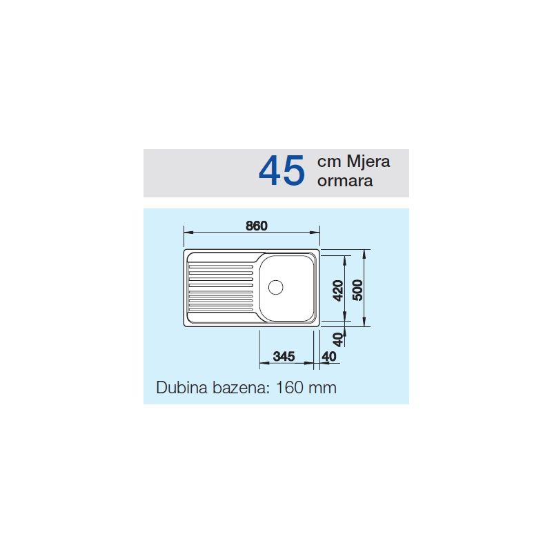 Sudoper BLANCO TIPO 45S prirodna dorada