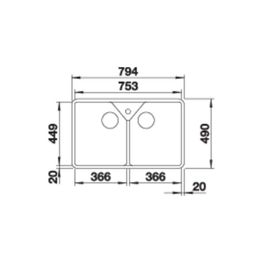 Sudoper Blanco Villae Double Farmhouse keramika bez dalj. 525164